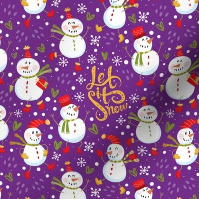 Festive Snowmen-Purple