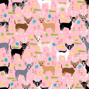 chihuahua easter fabric cute dogs easter bunny pastel fabrics