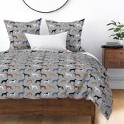 greyhounds fabric larger version - dogs greyhound coats colors fabric