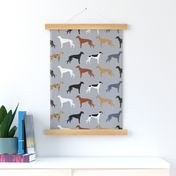 greyhounds fabric larger version - dogs greyhound coats colors fabric