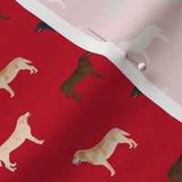 labrador retriever dog fabric dogs design - red