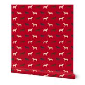 labrador retriever dog fabric dogs design - red