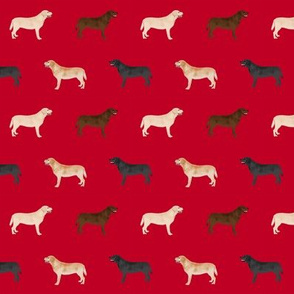 labrador retriever dog fabric dogs design - red