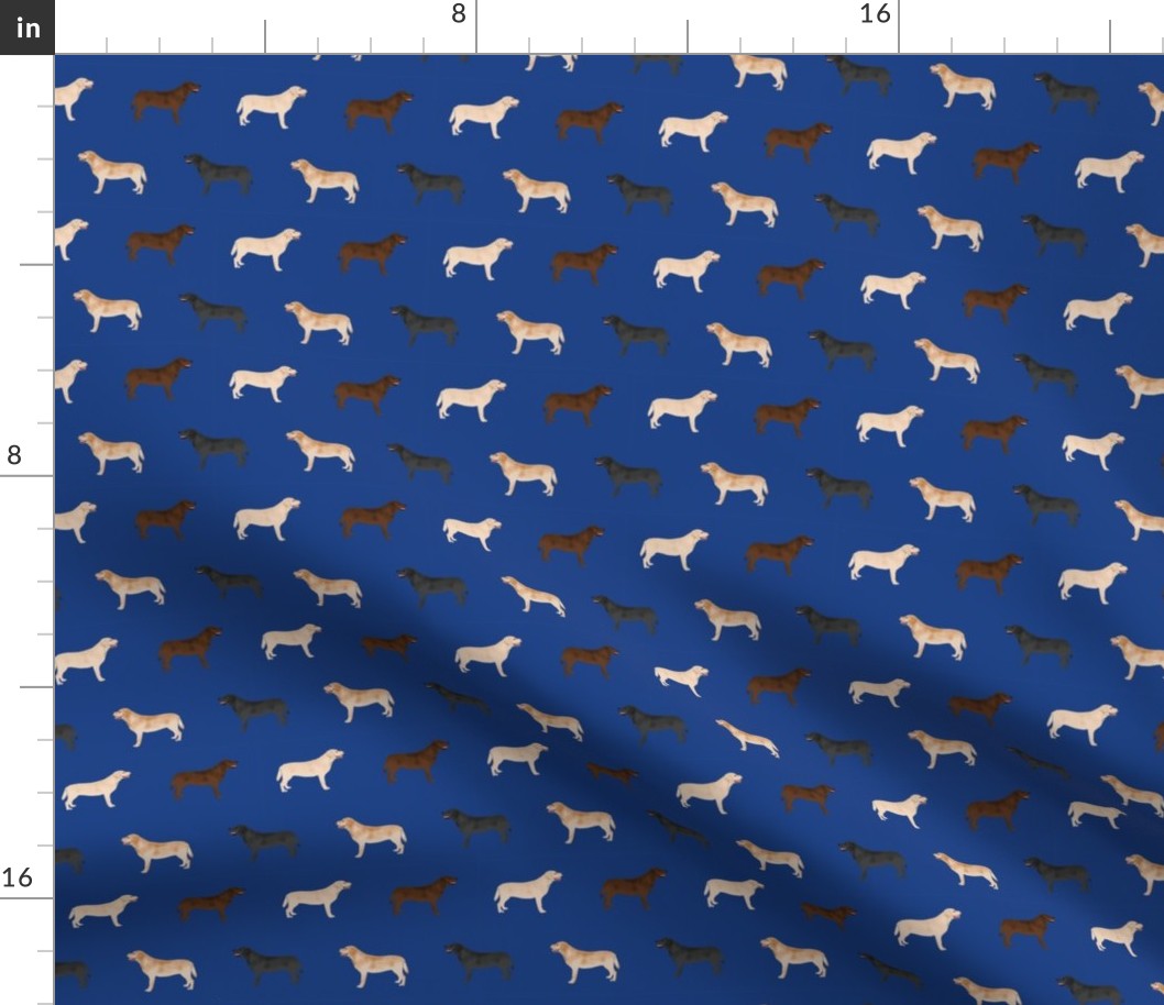 labrador retriever dog fabric dogs design - royal blue