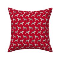 schnauzer dog fabric dogs design - red