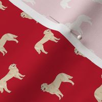 golden retriever dog fabric dogs design - red