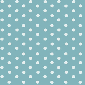 White splat dots on teal