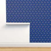 beagle dog fabric dogs design - royal blue