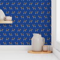 beagle dog fabric dogs design - royal blue