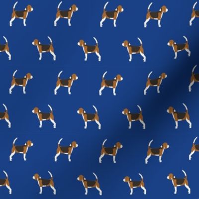 beagle dog fabric dogs design - royal blue