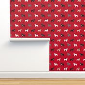 frenchie french bulldogs dog fabric dogs design - red