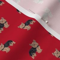 yorkie fabric yorkshire terrier dog fabrics - red