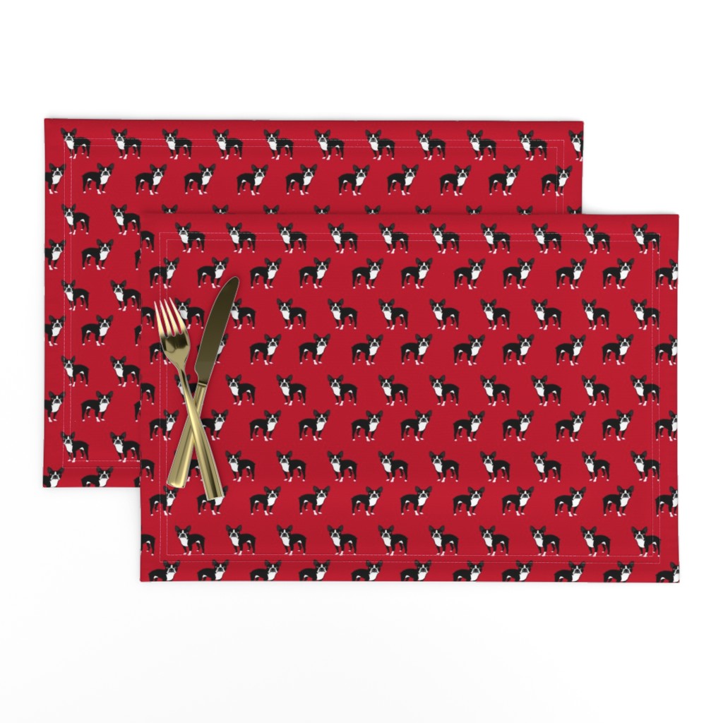 boston terrier fabric dog fabrics - red