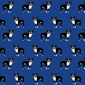 boston terrier fabric dog fabrics - royal blue