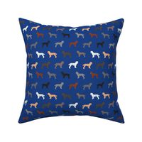 poodle dog fabric poodles dog design - royal blue