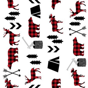 buffalo plaid animals black and red fabric buffalo plaid camper fabric