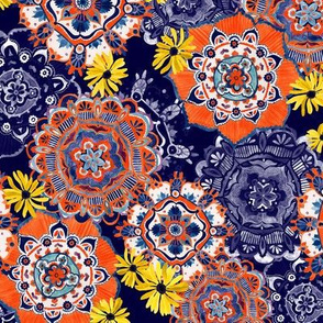 Mandala Medley Blue & Orange