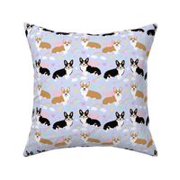 pastel unicorn corgi fabric  pegasus corgis fabric 