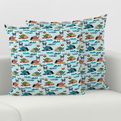 corgis surfing fabric tropical summer surf fabric