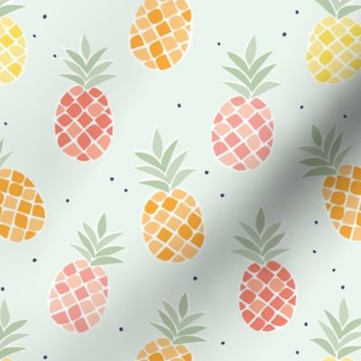 Colorful Pineapples - Blue