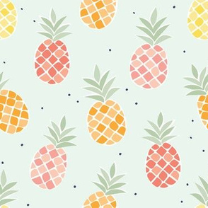 Colorful Pineapples - Blue