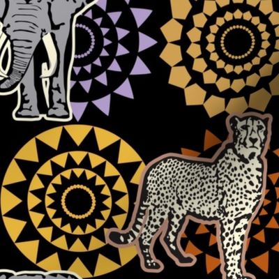 Wild Safari Animal Sunset Mandalas 