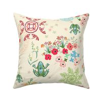 peaceful garden with mandalas -ivory