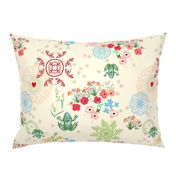 peaceful garden with mandalas -ivory