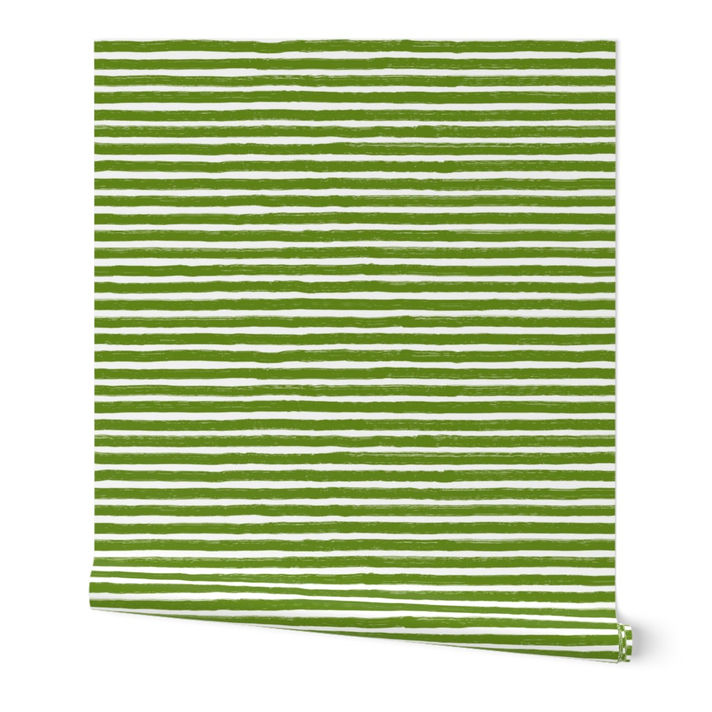 Bristle Stripes - Avocado on White