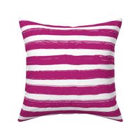 Bristle Stripes - Plum on White