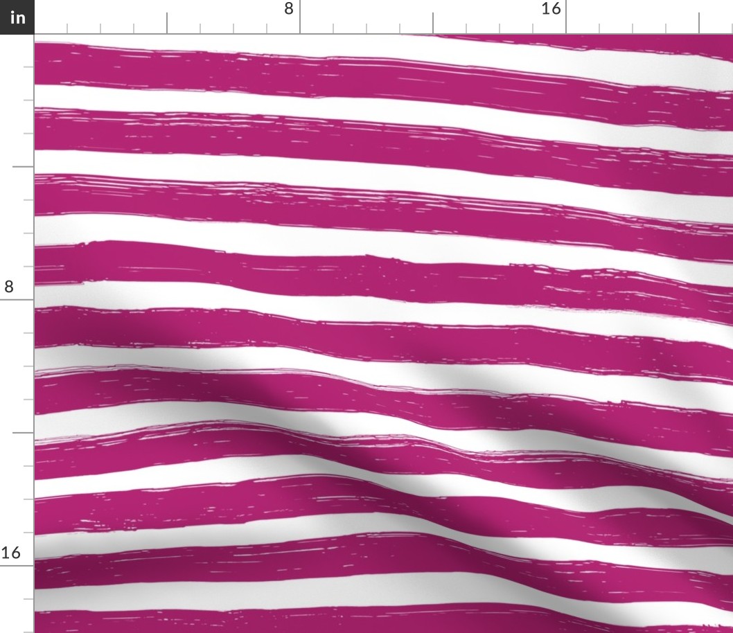 Bristle Stripes - Plum on White