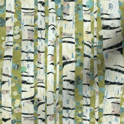 Birch Trees Green - Large