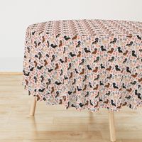 dachshund dog fabric nautical summer dog design - light pink