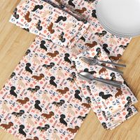 dachshund dog fabric nautical summer dog design - light pink