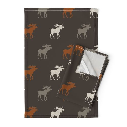 Moose - Redstone Canyon - Rust, Taupe/Grey, Linen on Brown