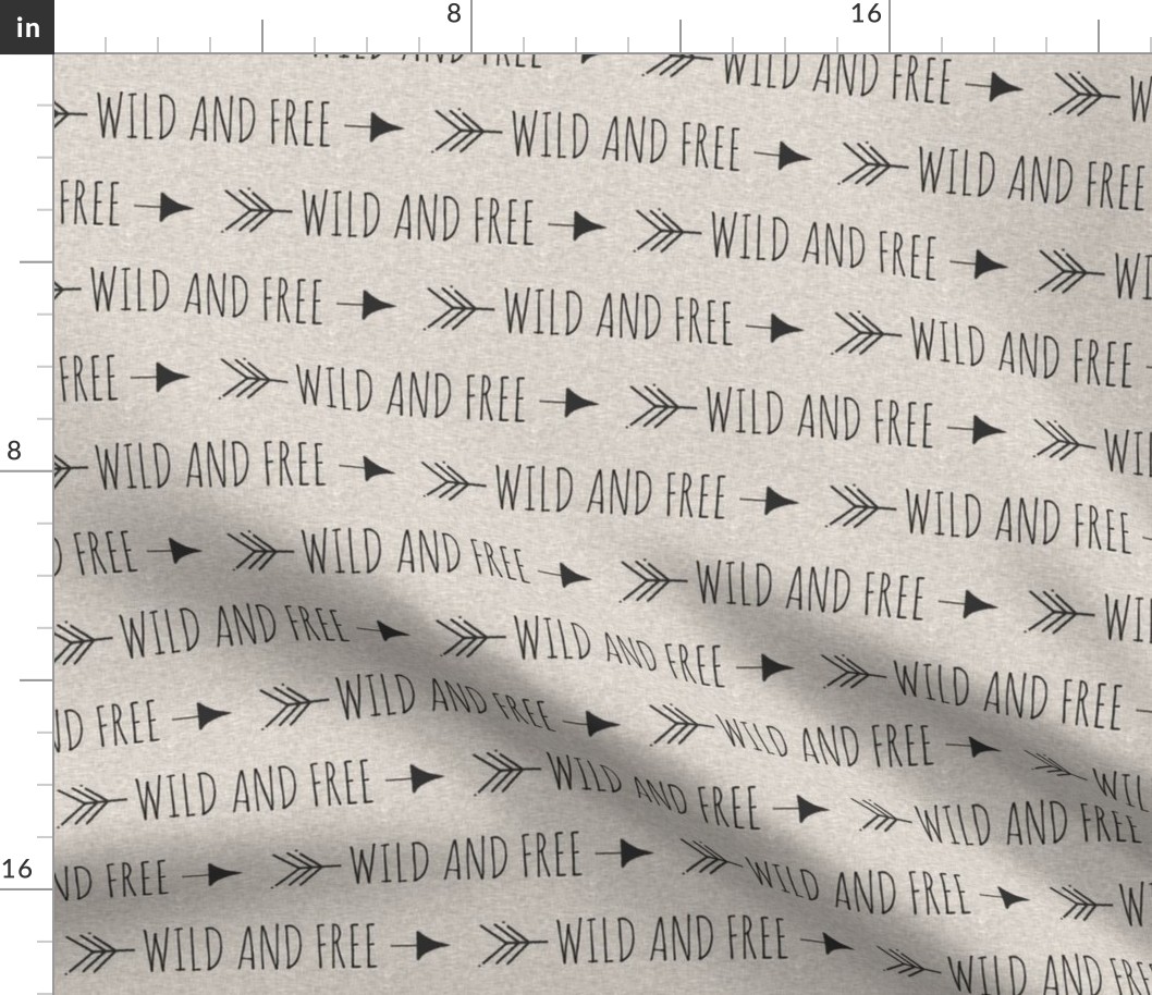 Wild and Free on Cream Linen