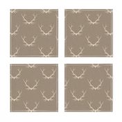 Antlers- Light Brown Linen/taupe