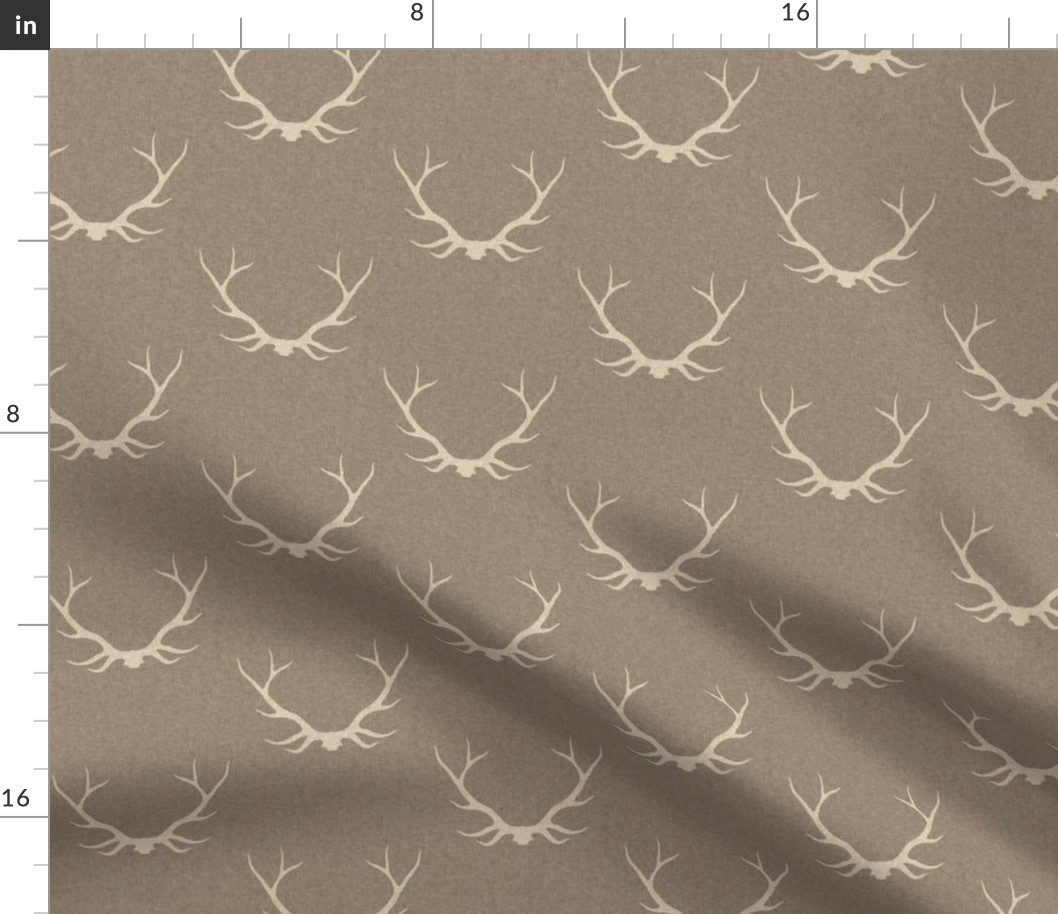 Antlers- Light Brown Linen/taupe