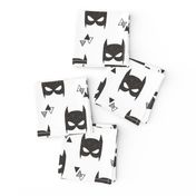 Geometric Bat Mask Black & White with Triangles