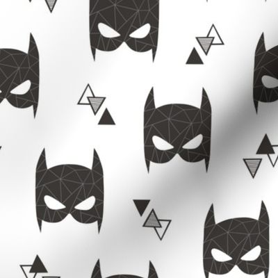Geometric Bat Mask Black & White with Triangles