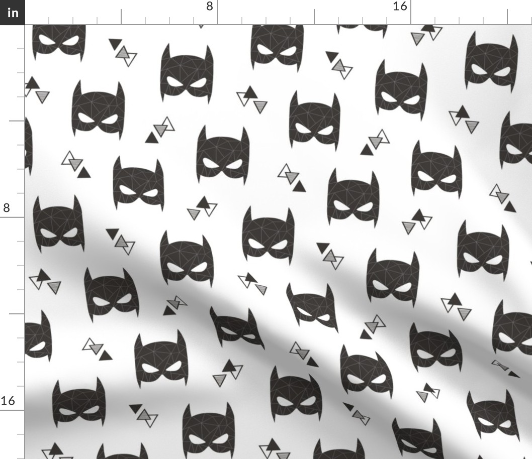 Geometric Bat Mask Black & White with Triangles