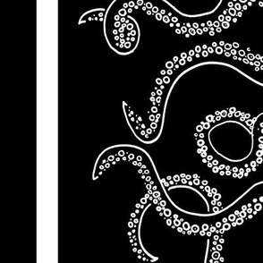 Octopus Border in Black and White