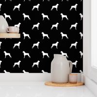 Boxer dog silhouette fabric pattern black