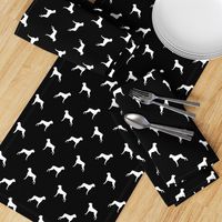 Boxer dog silhouette fabric pattern black