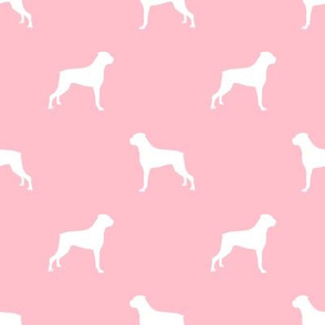 Boxer dog silhouette fabric pattern blossom pink