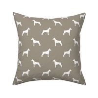 Doberman Pinscher silhouette dog fabric med brown