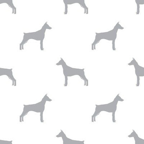 Doberman Pinscher silhouette dog fabric white quarry