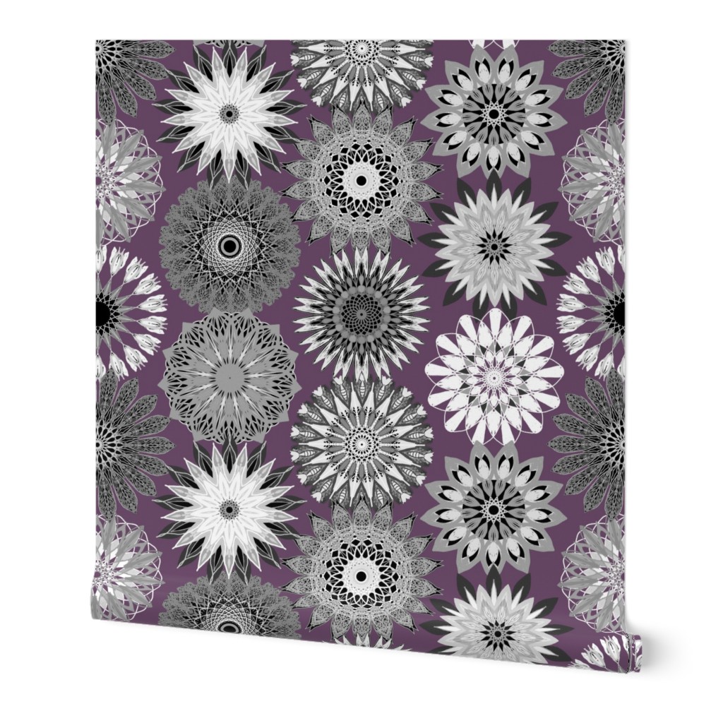 Grayscale Floral Mandala Celebration