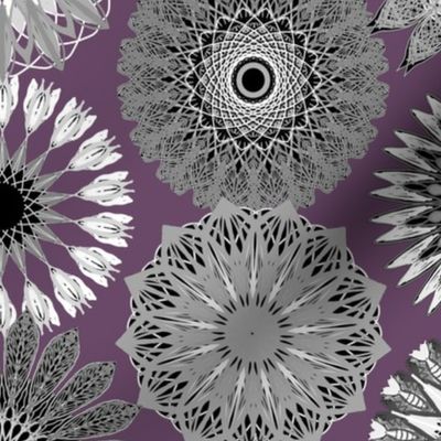 Grayscale Floral Mandala Celebration