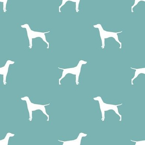 Vizsla dog fabric silhouette gulf blue